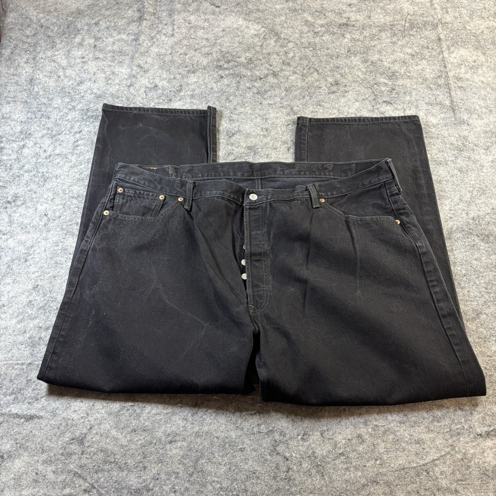 Levi's 501 Denim Jeans Men's 48X30 Black Straight Regular Button Fly Mexico